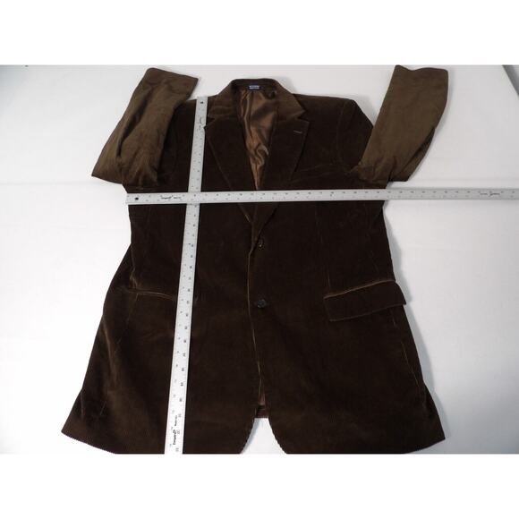 Meeting Street Mens Corduroy Blazer 44L Long Brown Double Button Career Party - Picture 10 of 16